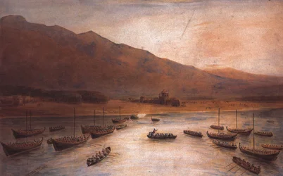 Sbarco delle truppe britanniche a Ras Al Khaimah 1809 di J. Thirtle