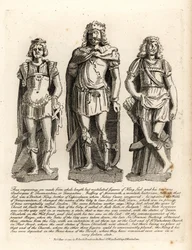 Re britannico Lud e i suoi figli Angrogeus e Theomantius (Temantius), riparatore delle mura di Trinovantum, poi Caer Lud o Lud