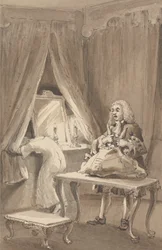 Hogarth Dopo che Sua Moglie Aveva Indossato una Nuova Camicia da Notte, Lega le Sue Cose per Spedirle a Sir James Thornhill con una Lettera in Cui Gli Diceva, 