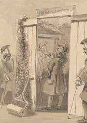Hogarth Fuori dal Suo Tempo Disegna la Figura del Suo Compagno sulla Porta di un Certo Luogo, per la Grande Ammirazione di Tutti i Suoi Amici
