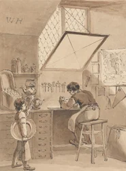 Hogarth che incide l