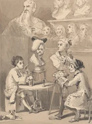 Hogarth che Posa per Roubiliac per il Suo Busto