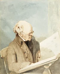 Mr Taylor, allievo di Hayman, nella Sala delle Stampe del British Museum, c.1820