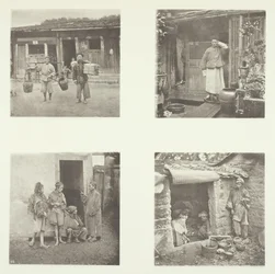 Coolies di Foochow, un detective di Foochow, il capo dei ladri, mendicanti che vivono in un tour, c. 1868