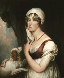 Sarah Trumbull con uno Spaniel