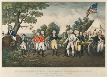 Resa del generale Burgoyne a Saratoga, N.Y., 17 ottobre 1777, pub. 1852
