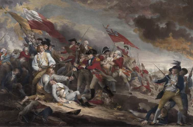 La morte del generale Warren alla battaglia di Bunker Hill, 17 giugno 1775, pub. 1786
