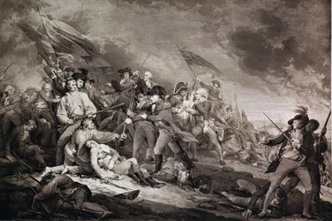 La morte del generale Warren nella battaglia di Bunker Hill, 17 giugno 1775, pubblicato da Anthony C. de Poggi, Londra 1798