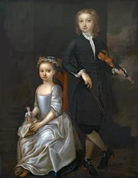 Un Ragazzo che Tiene un Violino e una Ragazza che Tiene una Bambola