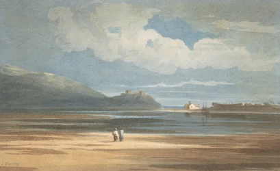 Castello di Harlech attraverso il Traeth Mawr