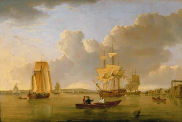 Deptford sul Tamigi con una vista lontana di Greenwich