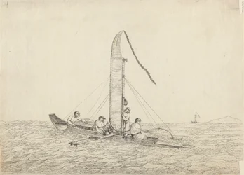 Una Canoa a Vela di Otaheite