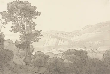 Vista da un Bosco, con Vista sul Fiume e le Colline a Teignmouth, Devon
