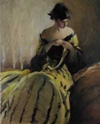 Studio in nero e verde, schizzo a olio, ca. 1906.
