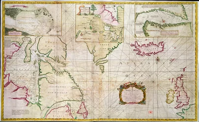 Carta dei mari e degli stretti che mostra la possibilità di un Passaggio a Nord-Ovest tra la Baia di Hudson e il Mare del Sud