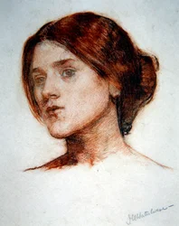 Studio della testa di una ragazza per 