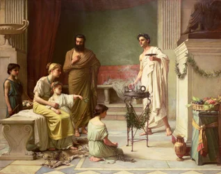 La visita di un bambino malato al Tempio di Esculapio, 1877