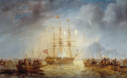 Arrivo della Regina Vittoria a Edimburgo (olio su tela)