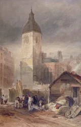 Demolizione della Chiesa di St Benet Fink, Città di Londra