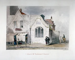 Veduta della Cappella di San Bartolomeo, Kingsland Road, Hackney, Londra, 1851