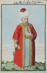 Amurath (Murad) II (1404-51) Sultano dal 1421 al 1451, tratto da "Una serie di ritratti degli imperatori di Turchia"