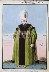 Ibrahim (1615-48) Sultano dal 1640 al 1648, tratto da "Una serie di ritratti degli imperatori di Turchia"