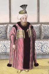 Mustapha II (1664-1703) Sultano dal 1695 al 1703, da "Una serie di ritratti degli imperatori di Turchia"