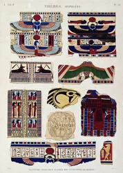 Illustrazioni di disegni dipinti dalle bende delle mummie, Ipogei, Tebe, tavola 58 dal Vol II di 