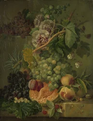 Natura morta con fiori e frutta