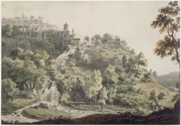 Tivoli: Una vista della Villa di Mecenate, 1858