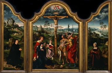 Trittico: La Crocifissione con Donatore e Sua Moglie