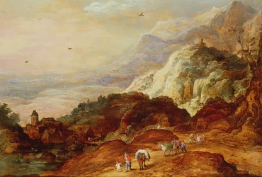 Paesaggio Montuoso con Figure e Mule