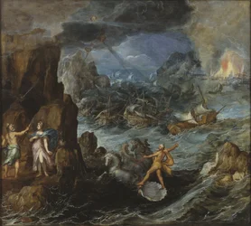 Naufragio della flotta greca nel viaggio di ritorno da Troia