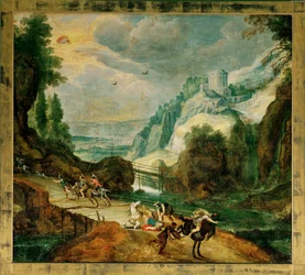 Paesaggio con la conversione di San Paolo (dipinto su tela)