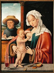 La Sacra Famiglia (dipinto su legno di quercia)