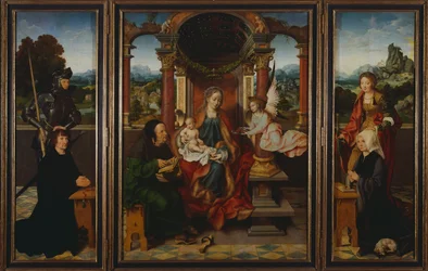 La Sacra Famiglia, ca 1530, trittico