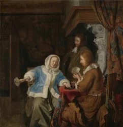 Giocatori di carte in un interno