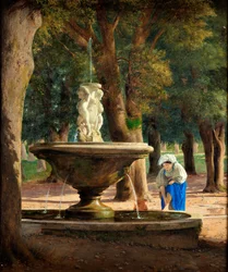 Scena dal Giardino di Villa Borghese a Roma