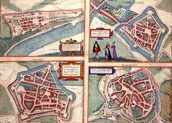 Mappe di Charlemont, Landrechies, Avesnes e Beaumont, da 
