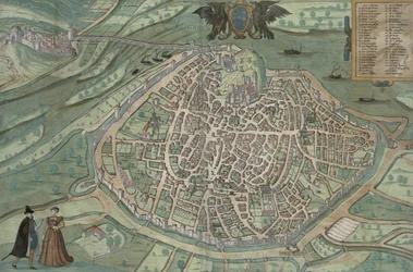 Mappa di Avignone, da «Civitates Orbis Terrarum» di Georg Braun (1541-1622) e Frans Hogenberg, c.1572