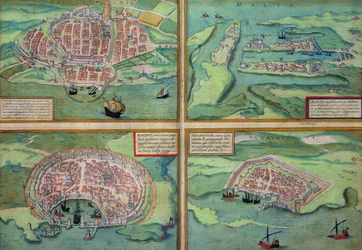 Mappa di Calais, Malta, Rodi e Famagosta, da 