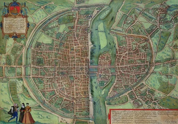 Mappa di Parigi, da “Civitates Orbis Terrarum” di Georg Braun (1541-1622) e Frans Hogenberg (1535-90), ca. 1572