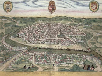 Mappa di Siviglia, da «Civitates Orbis Terrarum» di Georg Braun (1541-1622) e Frans Hogenberg (1535-90), c. 1572-1617