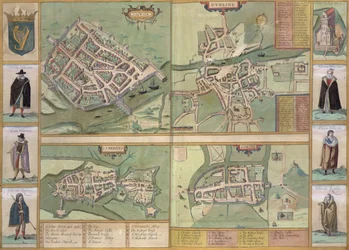 Mappe di Galway, Dublino, Limerick e Cork, da 