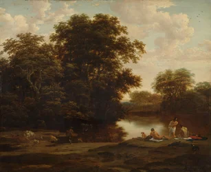 Paesaggio con bagnanti