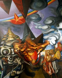 Affresco di Jose Clemente Orozco sul soffitto dell