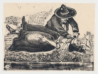 Francisco Guerrero, il fabbricante di panciotti e tagliagole, che uccide una donna, ca. 19..., ca. 1905-1910.