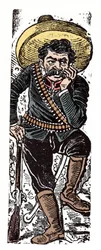 La Rivoluzione Messicana (1910-1920) - Il Generale Genovevo de la O, un rivoluzionario seguace di Emiliano Zapata - Xilografia di Jose Guadalupe Posada (1852-1913)