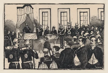 Il processo agli assassini di Tomas Hernandez Aguirre, da un foglio volante intitolato «E...», ca. 1890-1891