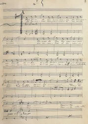 Manoscritto originale di romance per tenore della zarzuela, "Alma de Dios", di Jose Serrano (1873-1941)